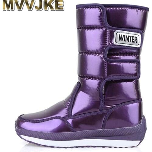 MVVJKEwomen boots winter shoes women snow boots platform boots keep warm Mid calf winter furboots heels women bootsE042
