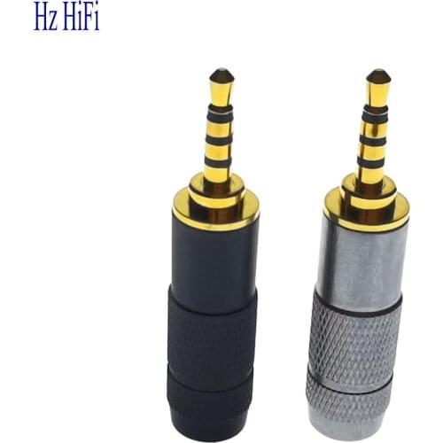2PCS 2.5 Hot New High quality Gold plated 2.5mm 4 Pole Male Plug Audio Connector Solder