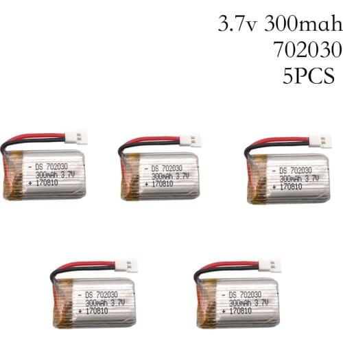 5pcs/lot 3.7V 300mAH Lipo Battery For E55 FQ777 FQ17W Hubsan H107 Syma X11C Udi U816 U830 RC helicopter 3.7V 300 mAH MX2.0 plug