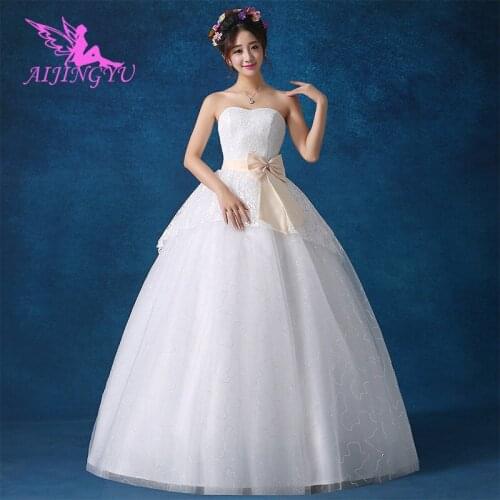 AIJINGYU 2021 sweet Customized new hot selling cheap ball gown lace up back formal bride dresses wedding dress FU290