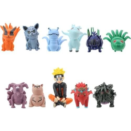 Q Version of Naruto Anime Figure Shippuden Uzumaki Naruto 10 Tail Beast Figure Office Aberdeen Landscape Ornaments Children Toys