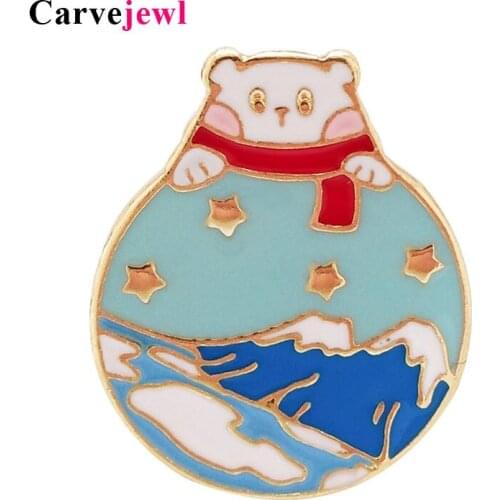 Carvejewl Korea design new Animal Cat Bear Snow Mountain Cactus Cartoon Astronaut Planet enamel Brooch wholesale Fashion Jewelry