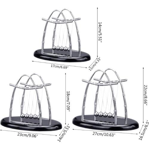 D7WF Newton’s Cradle Office Decoration Interactive Swing Balance Ball Heavy Duty Portable Anti Anxiety Desk Toy Hand Therapy