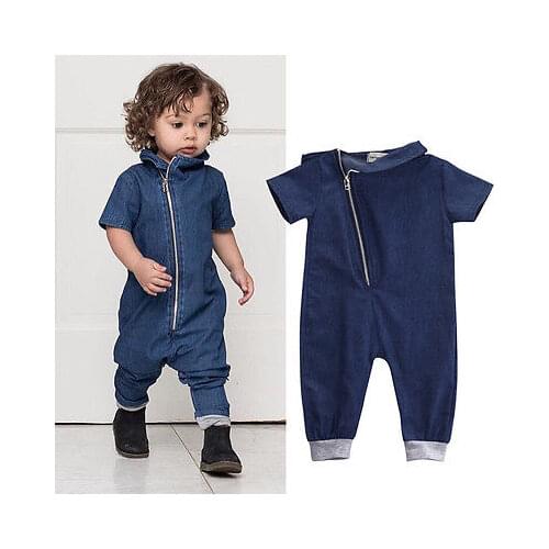 Fashion Kids Rompers Denim Newborn Toddler Baby Boys Romper Jumpsuit Outfits Clothes Children Clothes 0-3Y