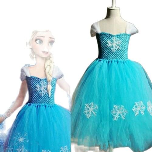 Disney Frozen dress elsa anna Girls Snow White Princess Kids Girls Halloween Party Christmas Cosplay Costume Children Kids troll