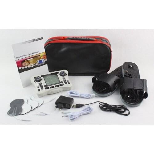 308B Electrical Dual Channel Tens Stimulator Digital Therapy Massager Pain Relief Machine With Conductive Slipper Electrode Pads