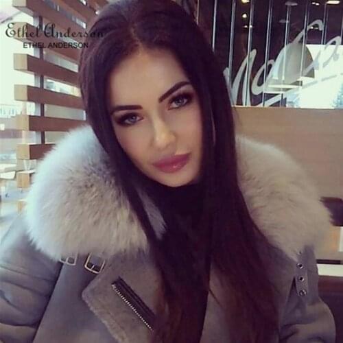 Ethel Anderson Real fox Fur Collar Scarf Womens Shawl Wraps Shrug Neck Fluffy Stole Wholesale Hot sale Ring Scarf