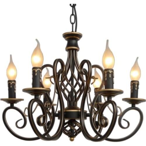 European Fashion Vintage Chandelier Ceiling lamp Led Candle Lights Lighting Fixtures Iron Home Lighting E14 Modern Lamp