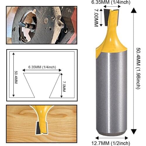 14 Degree 1/2" Shank Dovetail Router Bit 1/4" Blade Width Bearing Router Bits For Wood Alloy Woodworking Milling Cutter