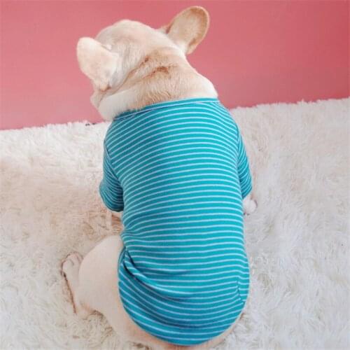 GLORIOUS KEK Pet Dog T Shirt Spring Dog Clothes Summer Striped Puppy Clothes for Small Medium Dogs Chihuahua French Bulldog Vest