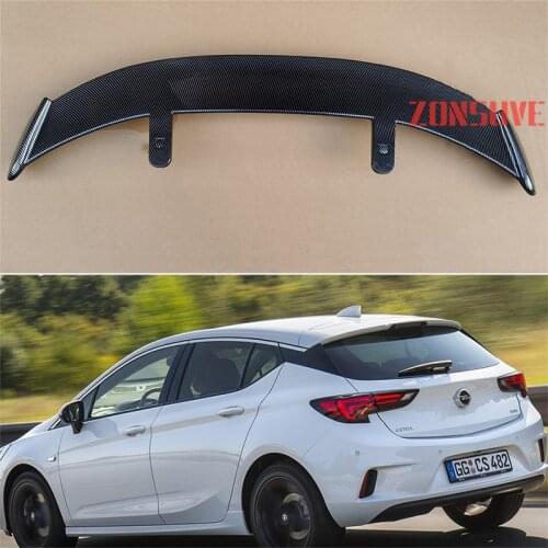 Use For Opel 2016-2018 Astra ABS Plastic Carbon Fiber Look Hatchback SUV Roof Rear Wing Body Kit Accessories