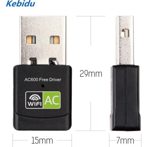 Kebidu 5Ghz 2.4Ghz Dual Band 600Mbps USB Wireless Network Cards WiFi Adapter for Desktop/Laptop/PC Free Driver Wholesale