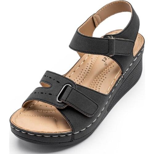 Summer Sandals Women Wedges Heels Platform Shoes Woman Comfortable Casual Ladies Shoes Soft sandalias Plus Size 36-42 WSH4072