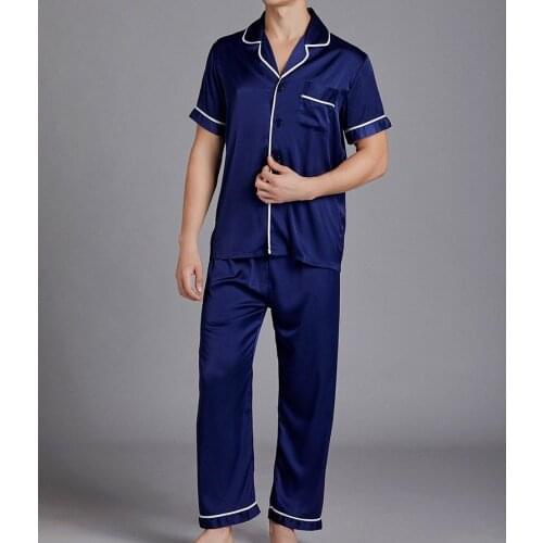 MINDYGOO High Quality Wholesale Custom Logo 2021 New Design Cotton Man Women Silk Pajama Sets