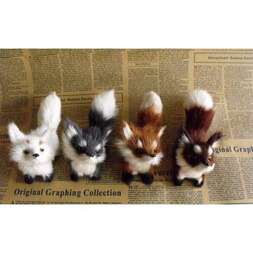 13x6x8cm head up fox model,one lot /4 pieces polyethylene&furs handicraft Figurines home decoration toy gift a2544