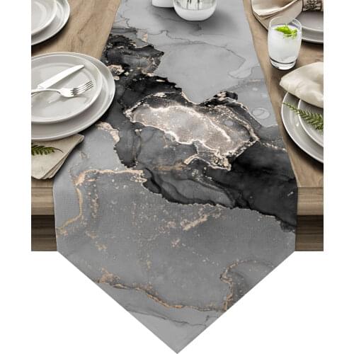 Marble Texture Ink Style Modern Table Runner Wedding For Party Event Home Decoration Table Cover Mat Decor Accessories