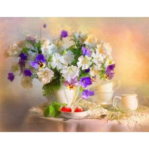 Oneroom Dmc Cross stitch series Home decoration 14/16/18/28 Diy Needlework kits embroidery Cross stitch kit Country Vase