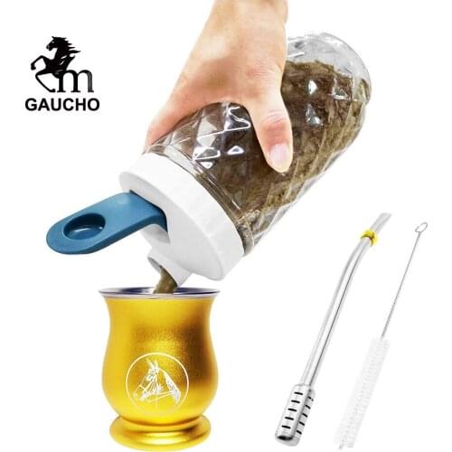 1 PC/Lot Yerba Mate Teaware Include Stainless Gourds 6 OZ & Straw & Brush Nice Appearance As Good Gift For Herba Lovers Buy Now