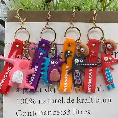 2021New Original Cartoon Hedgehog Doll Key Rings Fashion Crocodile Keychains Lovely Fox Key Chain Pendant