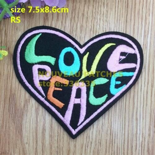 New arrival 10 pcs LOVE PEACE embroidered Iron On cartoon Patches garment Appliques RS accessory free shipping 151009