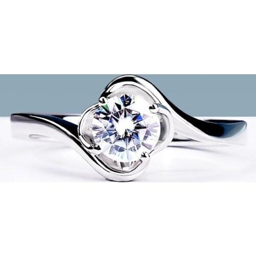 Real 925 Sterling Silver Engagement Rings for Women Twisted Flower Buds Unique Luxury Creative Wedding Jewelry Gift Cute Elegant