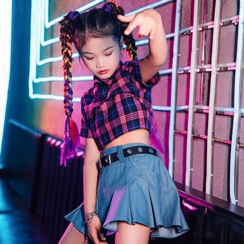 Girls Clothes Festival Clothing Hip Hop Dancewear Cheerleader Uniform Summer Performance Costume Jazz Dancer Outfit DL7949