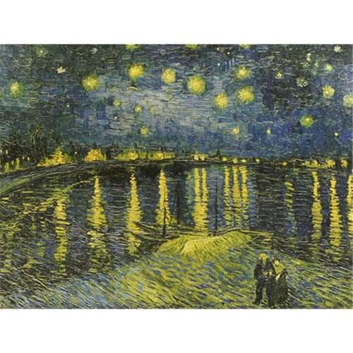 Landscape Famous Vintage Van Gogh The Starry Night DIY Cross Stitch 11CT Embroidery Kits Craft Needlework Set Sale