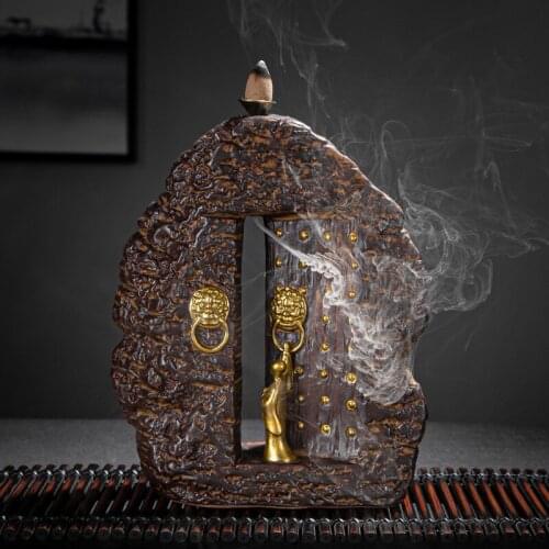 Hot Creative Tower Incense Ceramic Burner Fragrance Holder Backflow Censer Creative Aromatherapy Smoke Reflux Incense burner