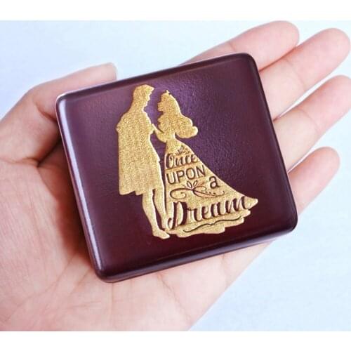 Sinzyo Handmade Wooden Once upon a December Music Box birthday Gift For Christmas/Birthday/Valentines day gift box Wine red