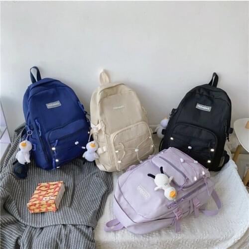 Preppy Style Women Backpack Kawaii College School Bags For Teenager Girls Nylon Waterproof Travel Bagpack Laptop Backbag 2021