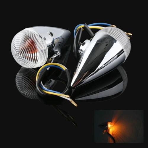 Motorcycle Chrome Clear Bullet Front Turn Signal For YAMAHA XV1900 2006-2013 09 10 11 12
