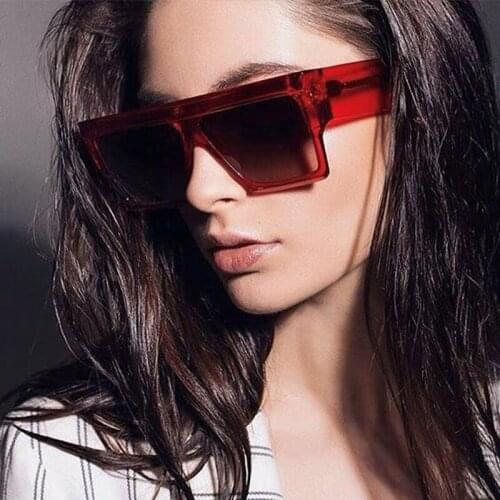 Luxury Brand Designer Ladies Oversized Square Sunglasses Gradient Big Red Frame Sunglasses Women Men Sun Glasses Female Shades