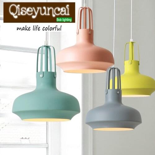 Qiseyuncai Modern minimalist dining room chandelier Nordic creative cafe bar bar color industrial wind chandelier