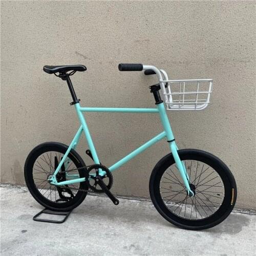 20 Inch High Carbon Steel Frame Fixed Gear Bike BMX Girls Student Movement Space Vehicles With Basket Bend Handlebar Cycling