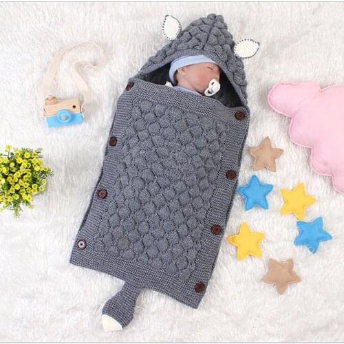 Knitted Baby Robes Sleeping Bag Cute Winter Baby Button Clothing Sleepwear For Girls Boys Sleeper 0-12 months