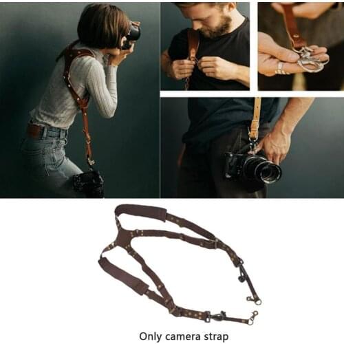 High Quality Leather Cross Shoulder Camera Strap Adjustable For Canon Shoulder Double Pentax Harness Durable Nikon Camera S C6I7