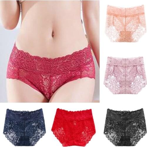 Women Panties Sexy Lace Underwear Breathable Soft Lingerie Female Briefs Panty Womens Mesh Knickers Underpants Plus Size