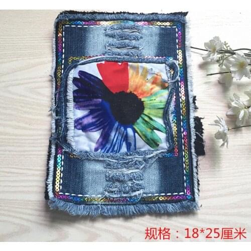 1 piece large size Embroidery cloth stickers clothes patch stickers patch holes jeans knee elbow stickers DIY Sewing