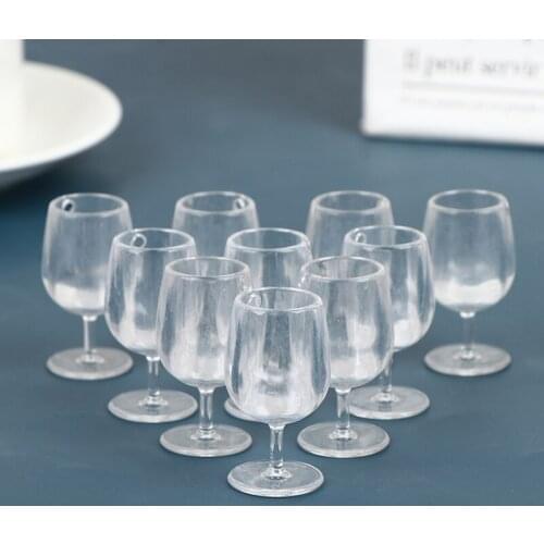10Pcs 1:6 1/12 Dollhouse Miniature Wine Cups Dolls House Kitchen Accessories