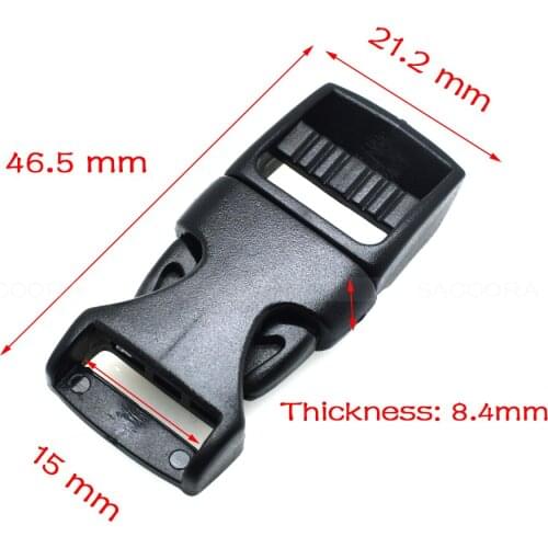 2pcs 5/8" 15mm webbing Contoured Side Release Plastic Buckle Belt Buckle Package accessories Bra buckle Cat Collar Black