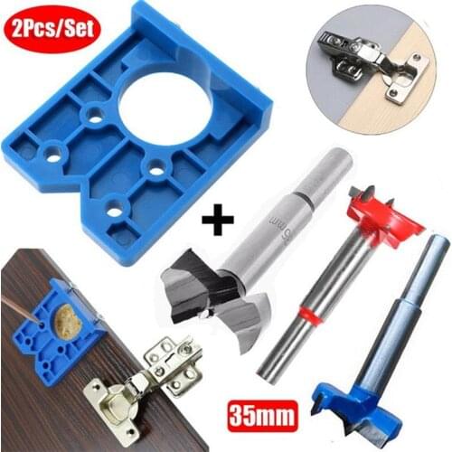 2 PCS A Set Hinge Opening Locator, Door Hinge Positioning Template, Furniture Door Cabinet Hinge Drilling Installation Aid