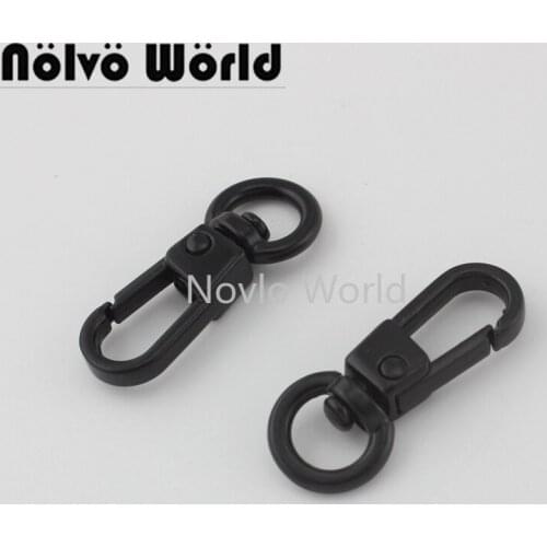 Nolvo World 5-20-100pcs Matte black 32X8mm 3/8 Inch Black small clasp clips for keychain,3/8" tote purse chain hook