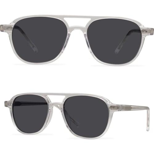 2021 Fashion Double Beam Sunglasses Retro Sunglasses Big Frame UV Protection TAC Lenses