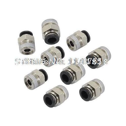 9 x Straight Quick Connectors Pneumatic Fittings 8mm x 3/8" PT Male Thread