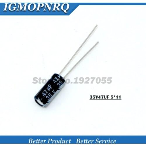 50PCS 35V47UF 5*11mm 47UF 35V 5*11 Aluminum electrolytic capacitor new