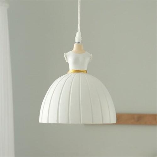 Ballet Girl Tube Top Skirt Pendant Lights Nordic Modern Childrens Room Bedroom Lamp Study Restaurant Creative E27 Lamp Lighting