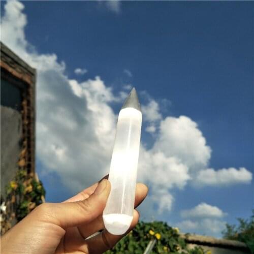 White large selenite point healing crystals laser point selenitehealing crystal meditation remove negative energy