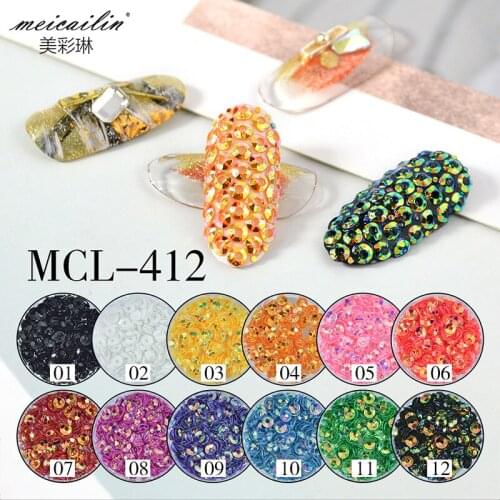 12 Box/Set Round DIY Glitter Flakes Mix Color Charm Nail Sequins Paillette Sewing Nail Art Decor Manicure Clothing Accessories