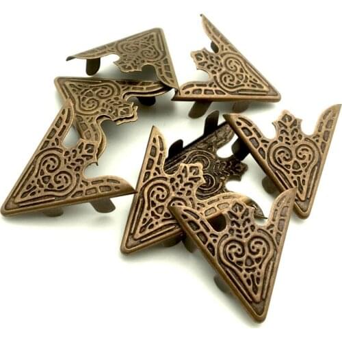 30PCS/Pack 35X33X10mm Bronze Metal Book Corners For Photo Albums Menus Folders DIY Scrapbooking Decor Corner Protectors SC132