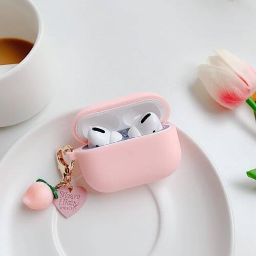 For Lenovo LP1 Wireless Earphon Bluetooth Case Cute Peach Pendant keyring headphone case fundas fashion flower silicone case